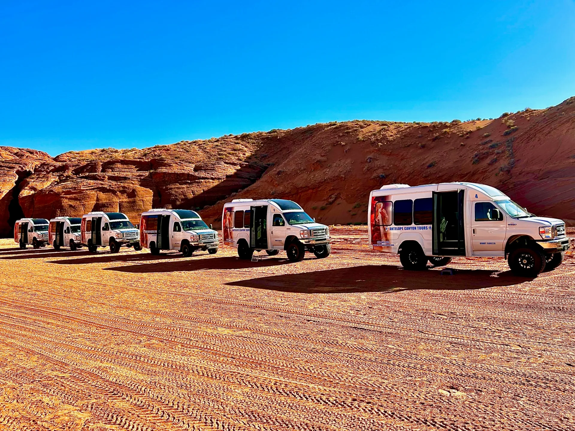 a truck is parked in the desert